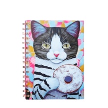 Spiral Notebook Punch Binding Custom Animal Cat Notebooks (100/300/500 Sheets)