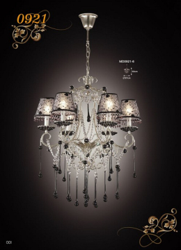 Classical Elegance Hotel Crystal Pendant Chandelier Lamp (MD0921-6)