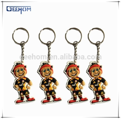 keychain pvc factory, custom made rubber cartoon character keychain