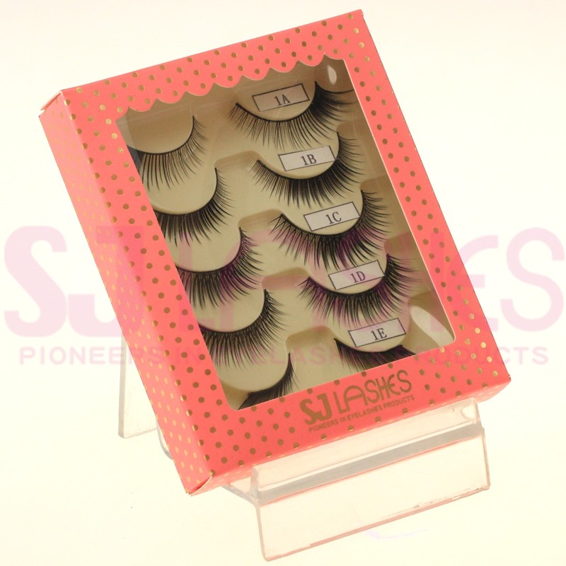 Private Label/ OEM/ Eyelashes Makeup 5 pairs packaging False Eyelashes