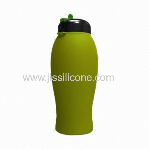 Sili-squeeze Collapsible Silicone Water Bottle With Sports Lid 