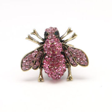 Pink Diamonds Bee Ring Jewelry Zinc Alloy Material Imitation Jewelry Th-4083