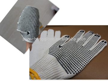 One side PVC dotted cotton gloves, pvc dotted gloves/100%cotton knitted pvc dotted gloves