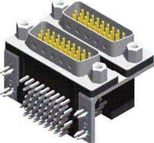 High density Stacked Dual Port D-SUB