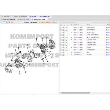 Komatsu 14X-11-11200 D65PX-12 Joint assy bulldozer onderdelen