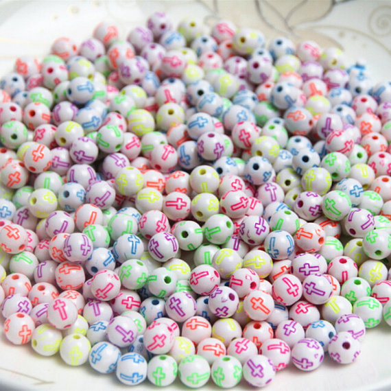 Spacer Cross Pattern Chunky Beads