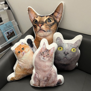 Customizable Cartoon Anime Animal Design Head Pillows: Unique, Irregular Shaped Fabric Throw Pillows