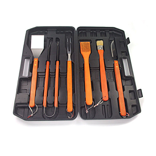 6pcs wooden long handle bbq tools set