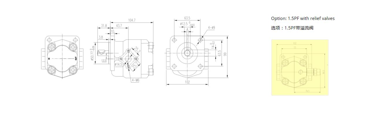 1.5PF**F**P04* Dimensions