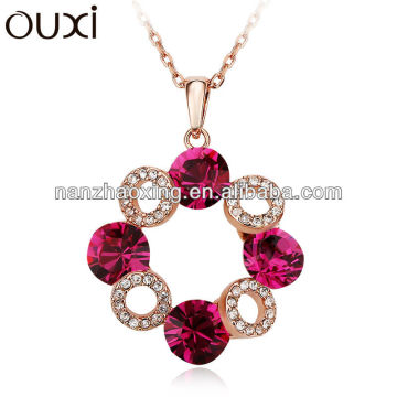 OUXI long chain charming crystal fashion statement necklace