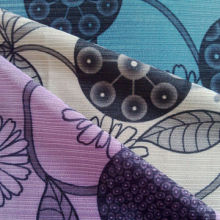 Printed drop needle jersey fabric with OP