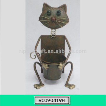 Garden Decorative Iron Cat Flower Pot Rack