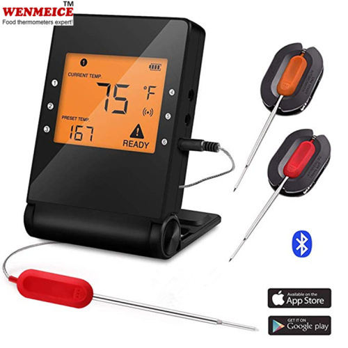 2 sondes Digitale draadloze Bluetooth BBQ-vleesthermometer