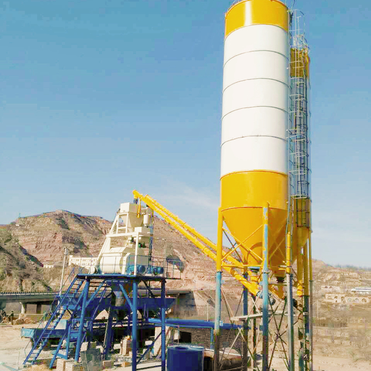 Stationary ready mix HZS75 concrete batching plant