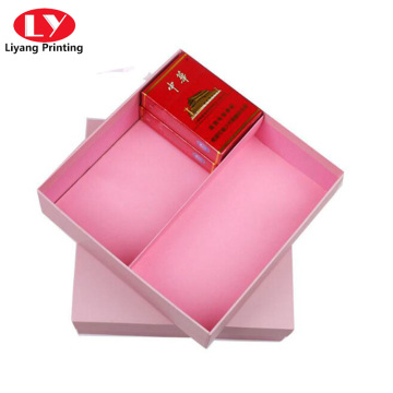 Custom logo pink storage paper box two lattices