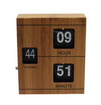 MK-TIME wooden material auto flip clock retro flip clock flip calendar clock
