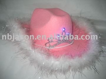 Pink cowgirl hat / Cowgirl hat with Led lights / Pink cowboy hat