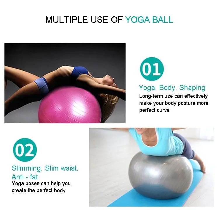 Custom Logo Anti Burst Yoga Ball Yoga Exercise PVC Ball
