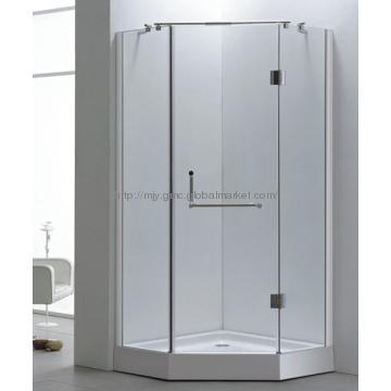Forma do diamante ducha com porta de pivô para quarto molhado