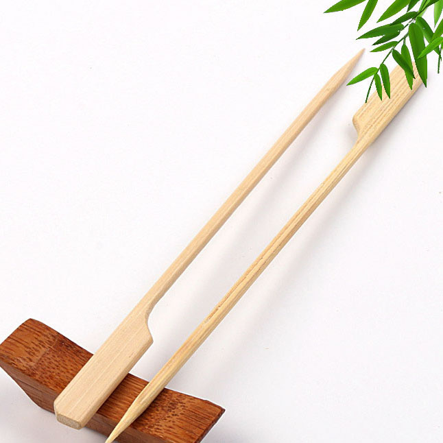 Wholesale Food Grade BBQ Bamboo Flat Skewer Bamboo Sticks With Custom Logo