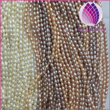 Fashion diy jewelry accessories 3mm rice pearl