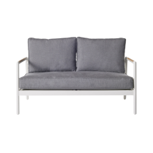 White Sofa Sets with Grey Upholstery and Metal Legs