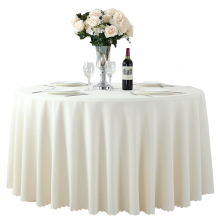 Woven Fabric 120 Inch Ivory Round Table Cloths