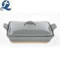 promotional ceramic handle non stick bakeware with lid