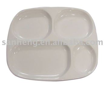 melamine four divided plate