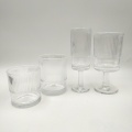 ribbed pattern tumbler glass wine cup for juice