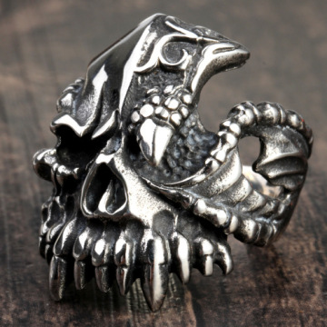 Demon Tooth decay  skull finger ring