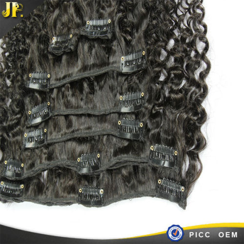 7pcs 100% Indian Human hair Deep curly clip in hair extensions