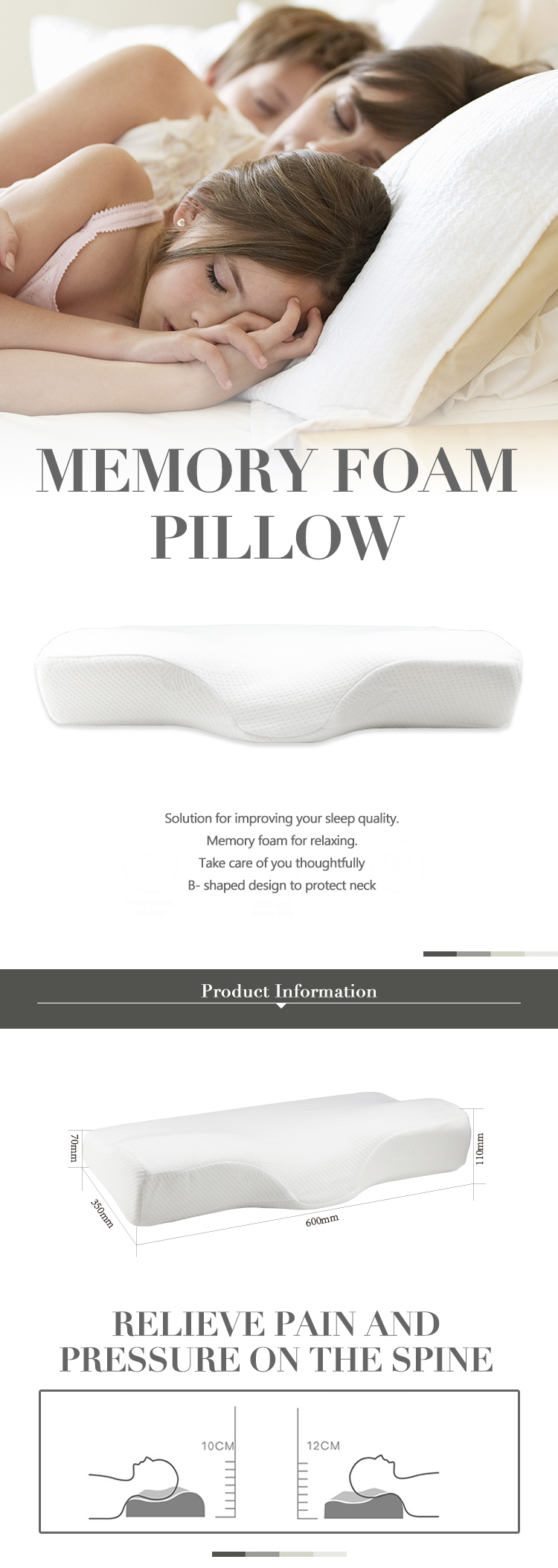 SPONDUCT OEM Anti Wrinkle Pillow Sleep,Ergonomic Pillow Cervical,Memory Pillow Health