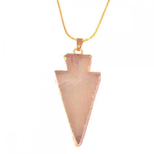 Natural Citrine Arrow Pendant Necklace