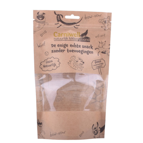 Kompostable Dog Treat Packaging Stand Up Kraft Bag