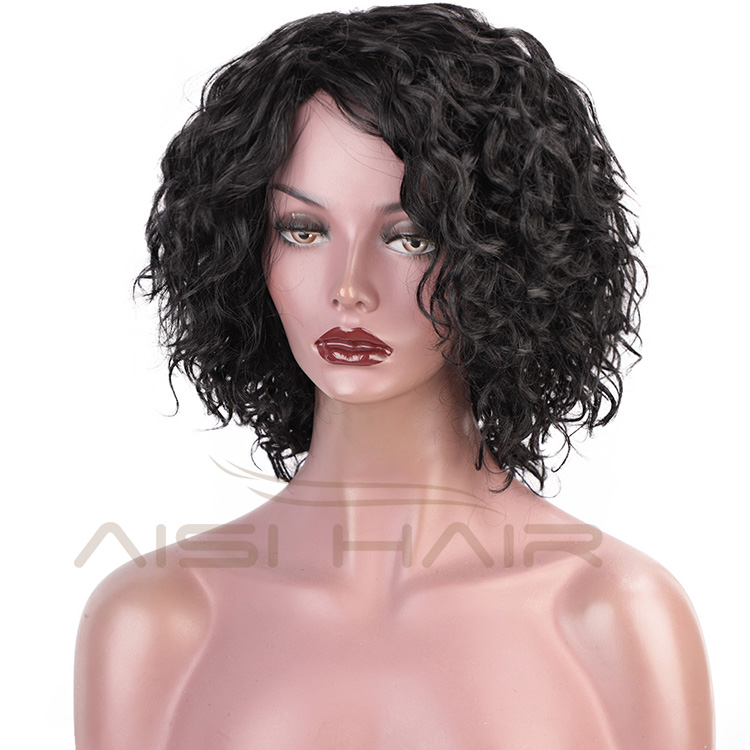 Aisi Hair Machine Made Brazilian Human Hair Afro Curly Short Bob Wigs Natural Black Kinky Curly Human Hair Wigs For Black Women