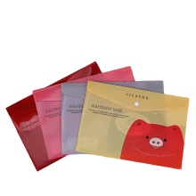 A4 Plastic Clear Waterproof Document File Folder with Button for School Supplies