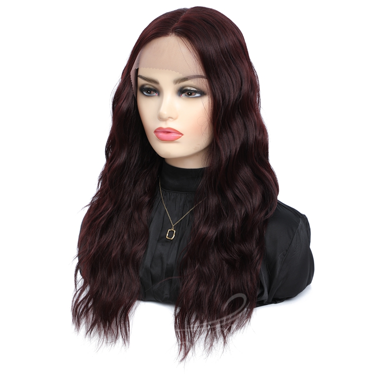 Vigorous natural high quality wholesale curly premium wet and wavy heat resistant fiber synthetic hd lace frontal wigs