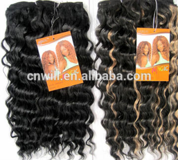 Stock hair weft synthetic hair weft wavy