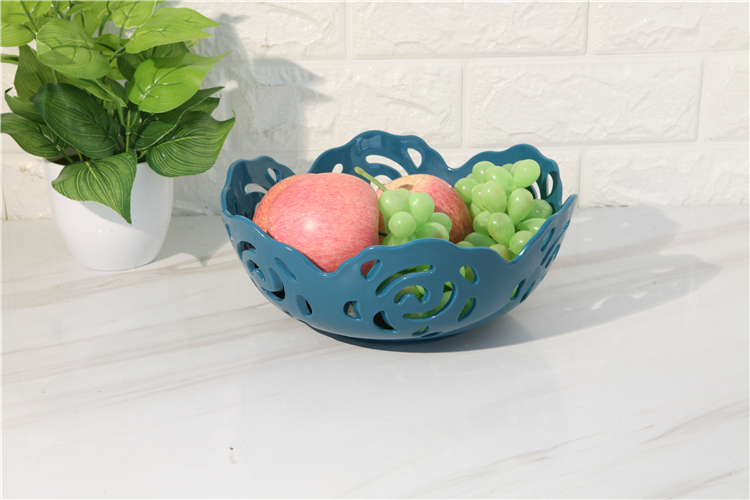 Household Kitchen Counter Rose Pattern Fruit And Vegetable Storage Basket