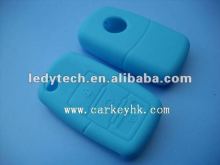 High quality VW key cover in blue rubber key bag car key shenzhen rubber