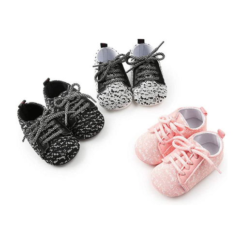 Infant Baby Sneakers Soft Sole Lace-up Breathable Shoes Anti-Slip First Walkers Flats