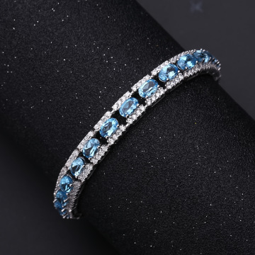 High End Natural Swiss Blue Topaz Fashion Bracelets