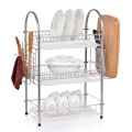 2 tiers organizer metal dish drainer dish rack