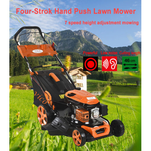Bensin Lawnmower Steel Deck Grass Cutter Trädgårdsverktyg