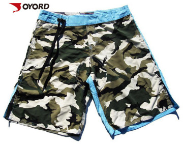 Custom camo fishing swim shorts with cargo pocket