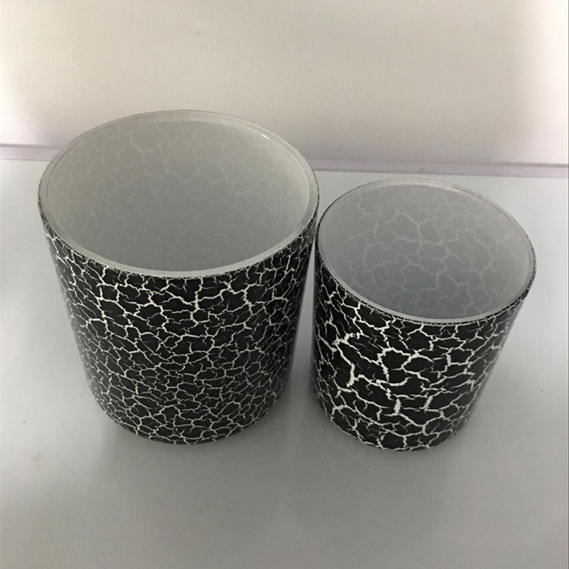 Crackled Effect Glass Candle Jars