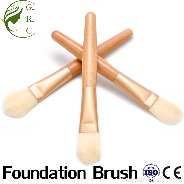 Beige Wood Vegan Best Liquid Foundation Cosmetic Brush