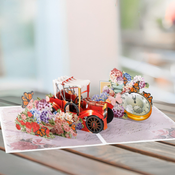 3D Congratulations Flower Bouquet Greeting Cards