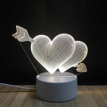 LOVE Romantic 3D Arrow Through the Heart LED Night Light